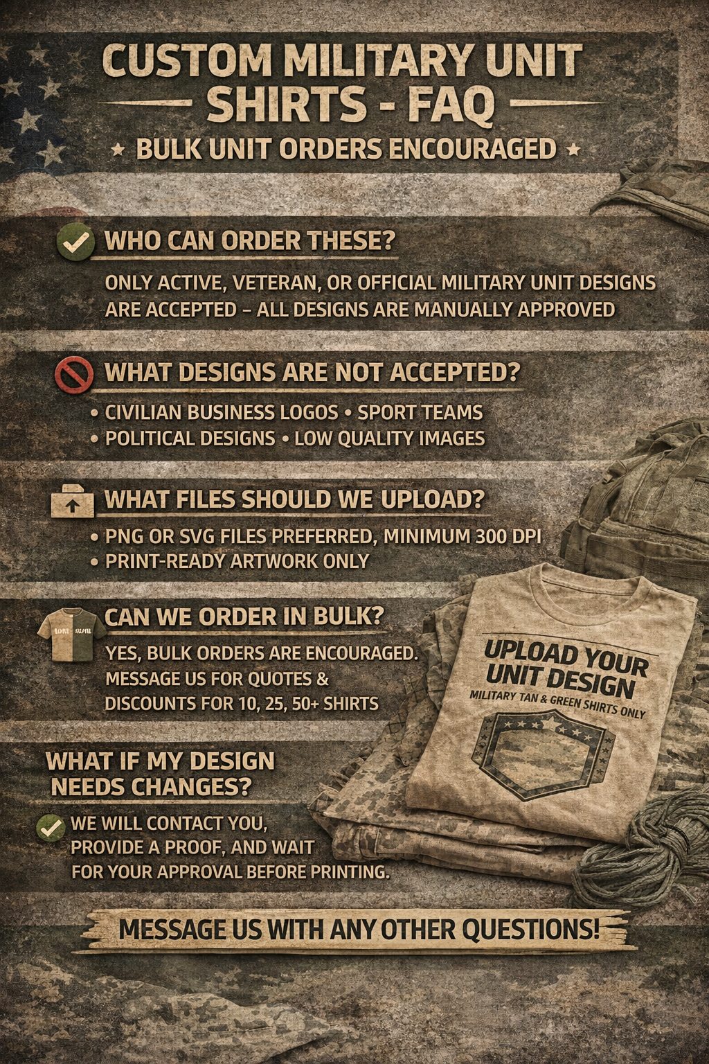 Custom Military Apparel - Shirts