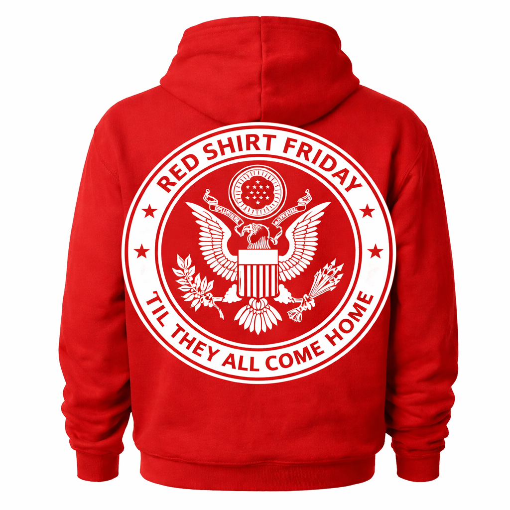 Red Shirt Friday Hoodie and T-shirt | Military Support, Veteran Apparel, Patriotic Design