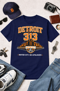 Detroit 313 Shirt, Motor City No Apologies Tee, Detroit Pride Shirt, Baseball Graphic Tee, Urban Streetwear, Gift for Detroit Fans
