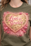 Love & Service Military Shirt | Military Spouse Shirt | Patriotic Love Shirt | Veteran Family Support Tee | Army Navy Military Pride Shirt
