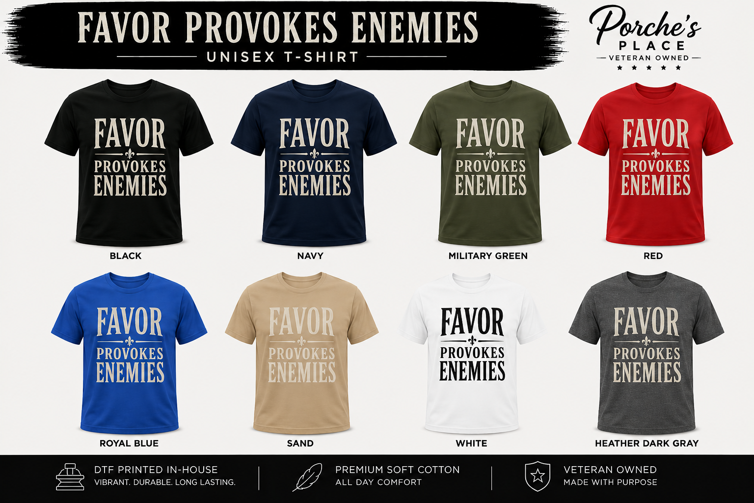 Favor Provokes Enemies | Christian Faith Graphic T-Shirt | Inspirational Unisex Tee