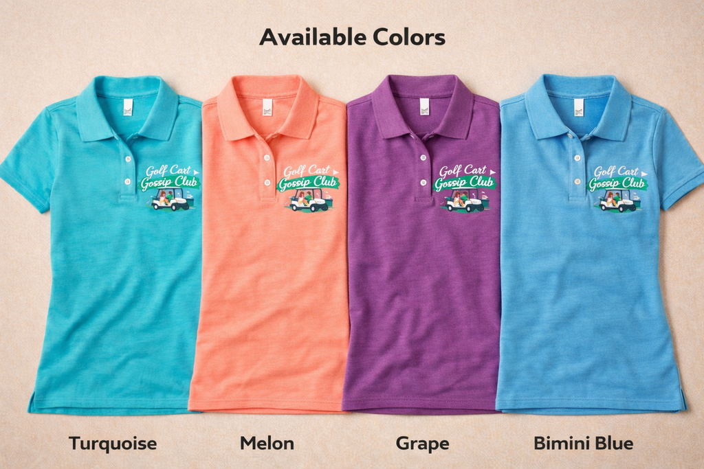 Golf Cart Gossip Club Polo Shirt | Women's Funny Golf Apparel