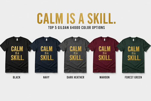 Calm Is A Skill – Minimalist Mindset Streetwear (Gold Print)
