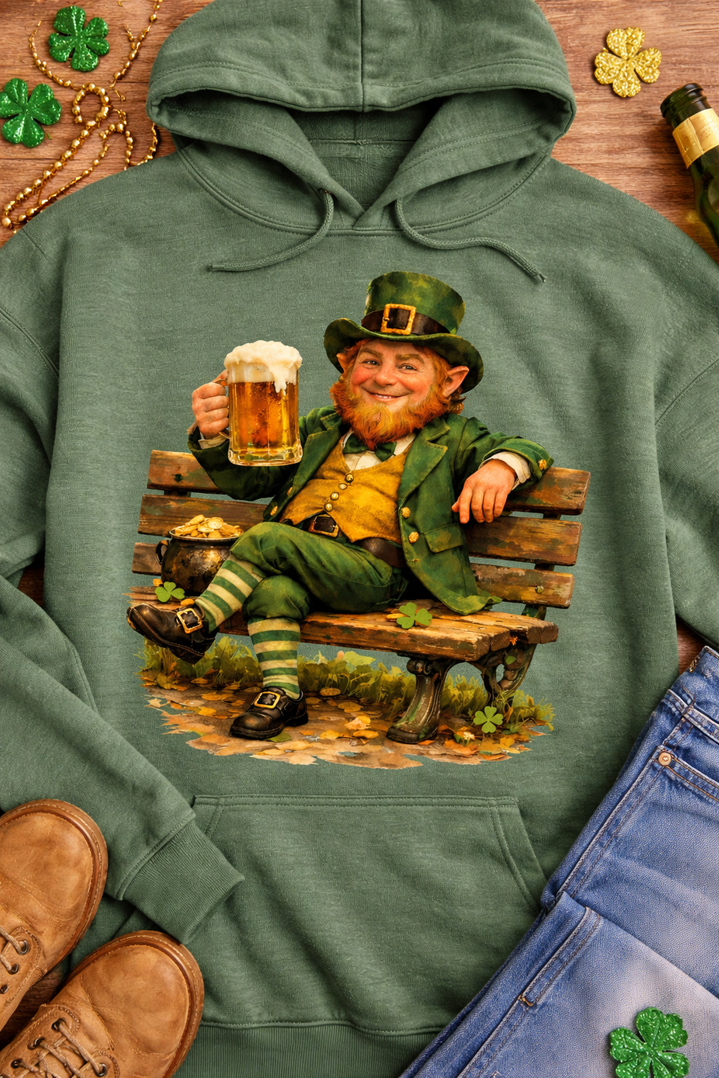 St. Patrick's Day Leprechaun Beer Shirt | Funny Irish Holiday Graphic Tee (Seasonal Drop)