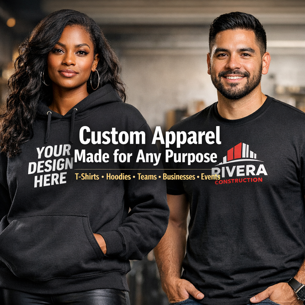 Custom Apparel Orders | Teams, Businesses, Churches, Events & Personal Designs | T-Shirts, Hoodies & More