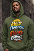 Holy Enough to Pray for You Hood Enough to Swing on You Shirt, Christian Streetwear Hoodie, Faith and Attitude Graphic Tee, Urban Faith Apparel