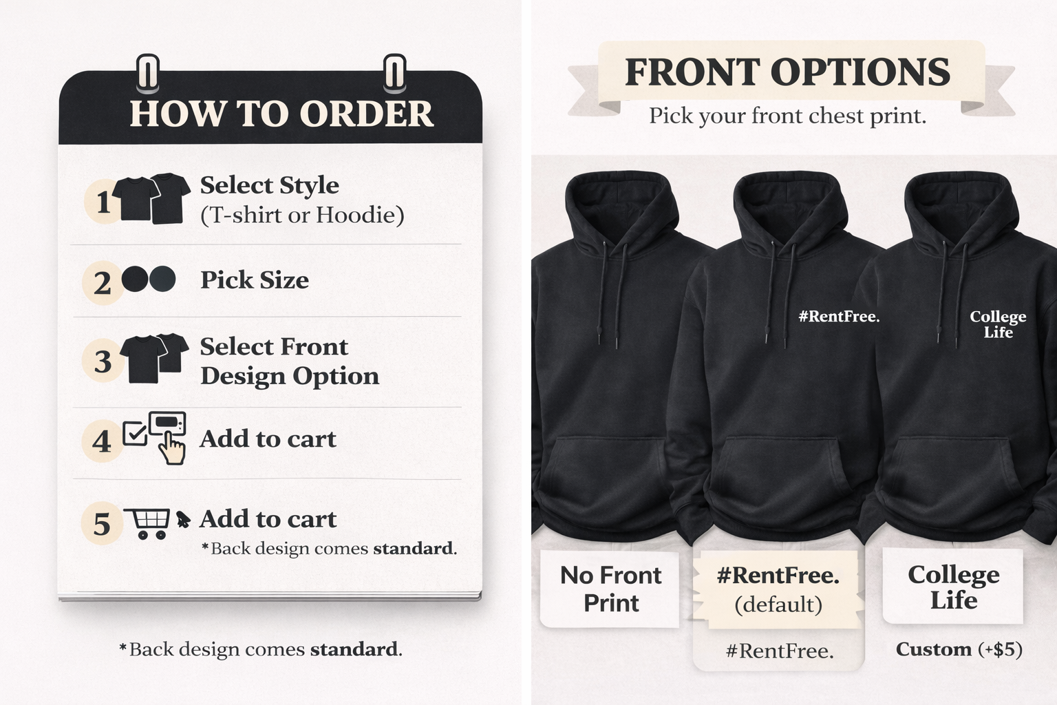 Professional Squatter Hoodie, Funny College Life Shirt, Rent Free Living Hoodie, Student Gift, Dorm Life Humor Tee, Custom Front Option