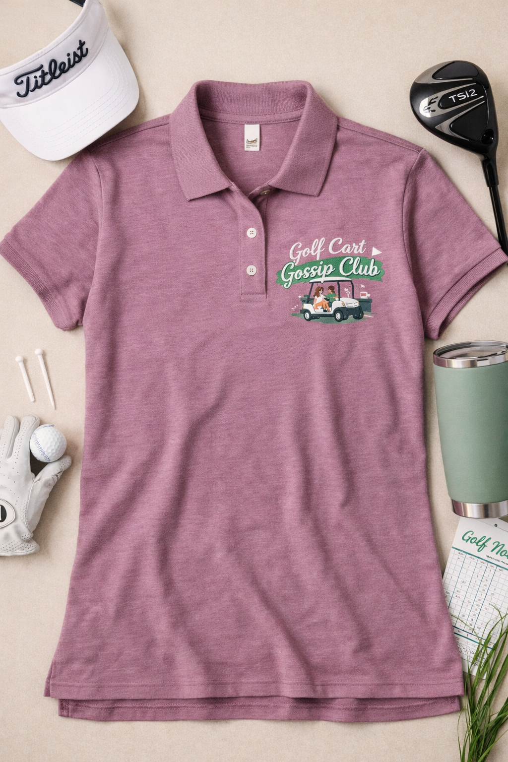 Golf Cart Gossip Club Polo Shirt | Women's Funny Golf Apparel