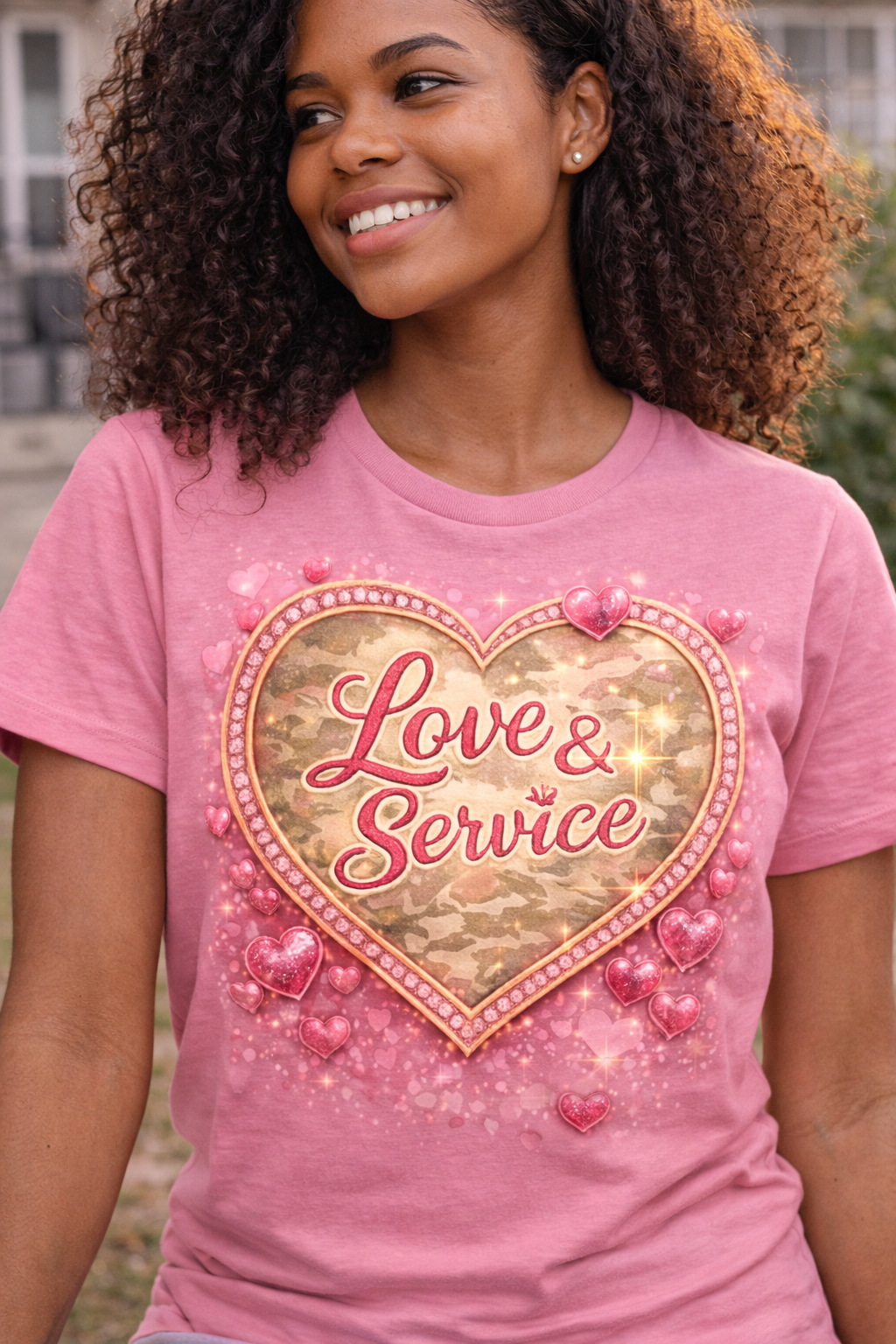 Love & Service Military Shirt | Military Spouse Shirt | Patriotic Love Shirt | Veteran Family Support Tee | Army Navy Military Pride Shirt