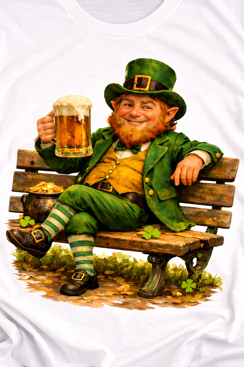 St. Patrick's Day Leprechaun Beer Shirt | Funny Irish Holiday Graphic Tee (Seasonal Drop)