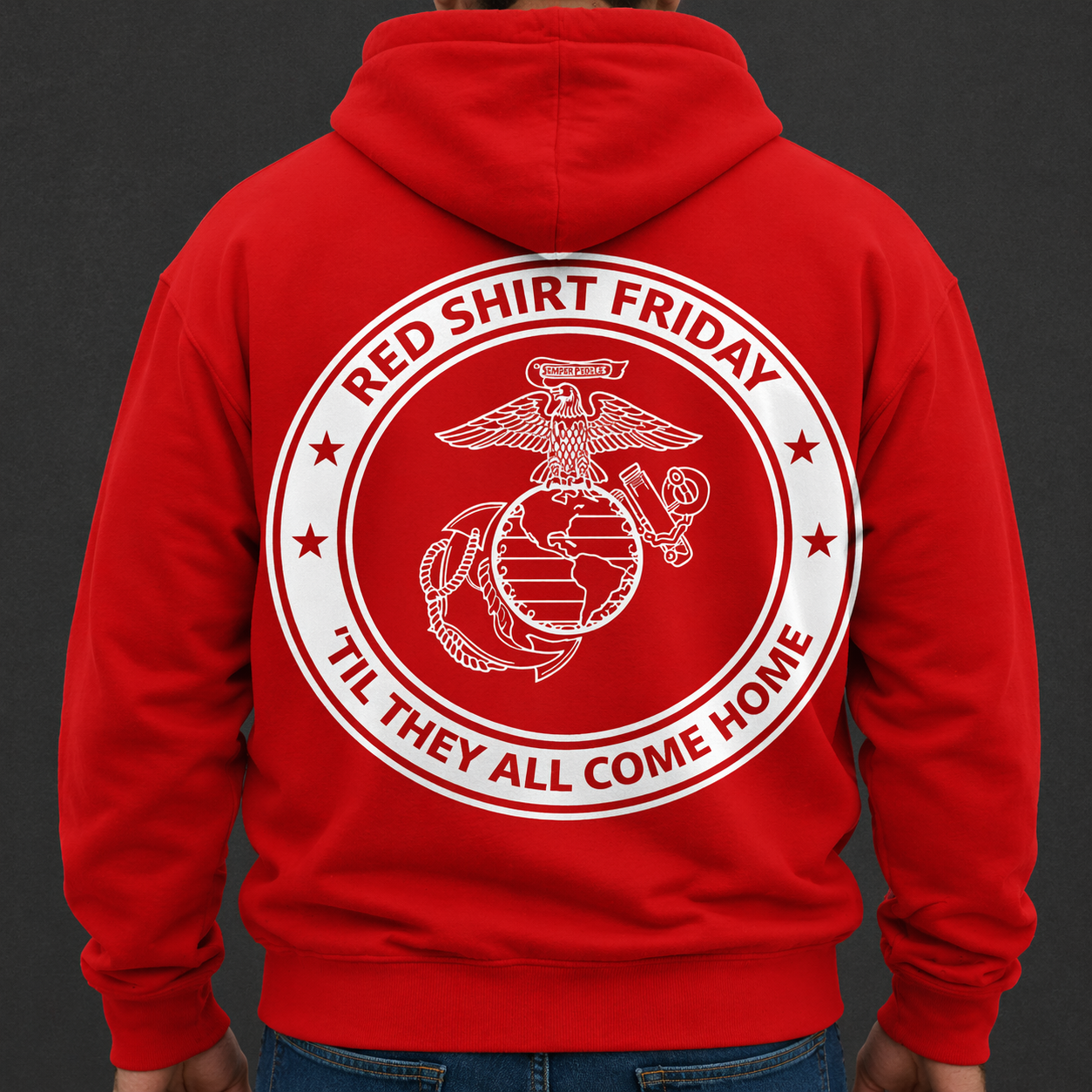 Red Shirt Friday Hoodie and T-shirt | Military Support, Veteran Apparel, Patriotic Design