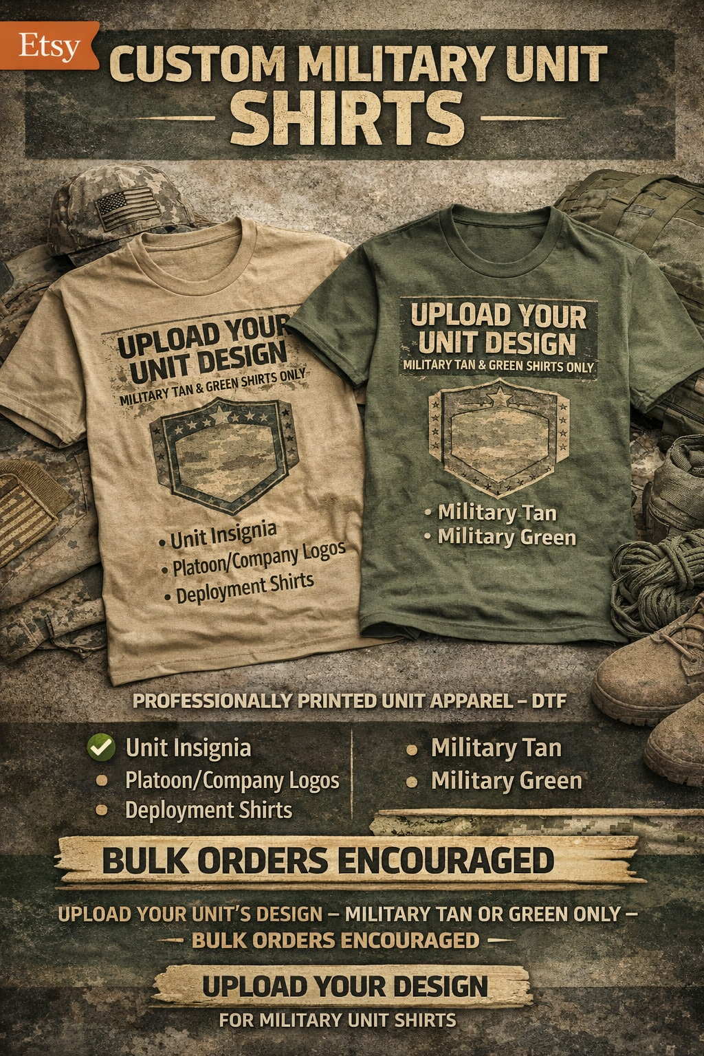 Custom Military Apparel - Shirts