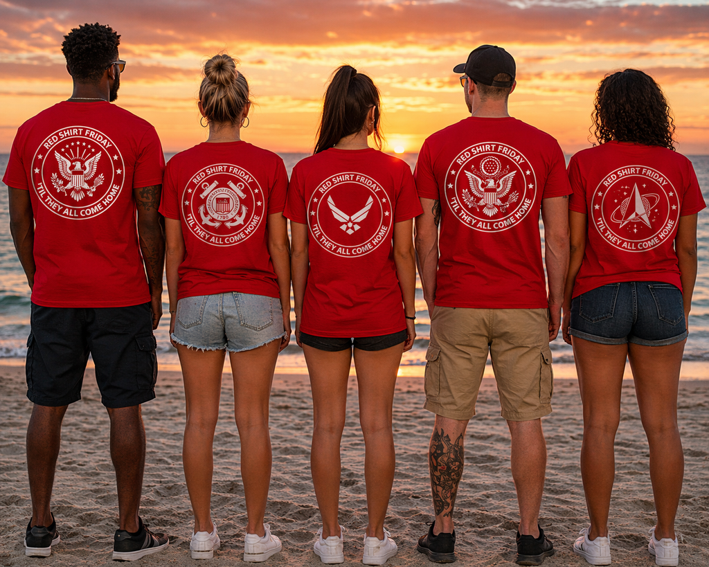 Red Shirt Friday Hoodie and T-shirt | Military Support, Veteran Apparel, Patriotic Design