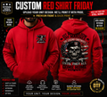 Custom Red Shirt Friday Unit Design T-Shirt | Front & Back Print, Sleeve Text Option