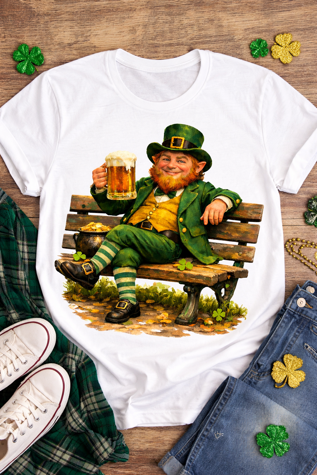St. Patrick's Day Leprechaun Beer Shirt | Funny Irish Holiday Graphic Tee (Seasonal Drop)